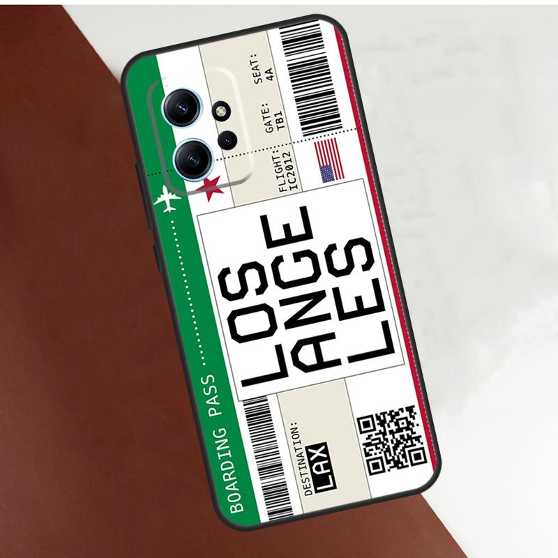 Boarding Pass Ticket Case For Xiaomi Redmi Note 14 10 11 12 13 15 Pro Plus Cover For Redmi 15 14C 10C 12C 13C 15C