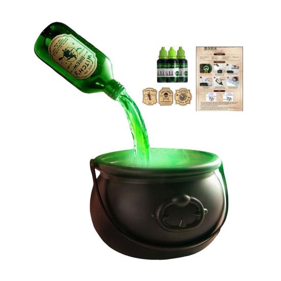 Yousheng DIY Floating Potion Set Halloween Decoration Witches Cauldron And Mist Maker Spooky Vintage Black Bowl for Hocus Pocus Party Decor Home