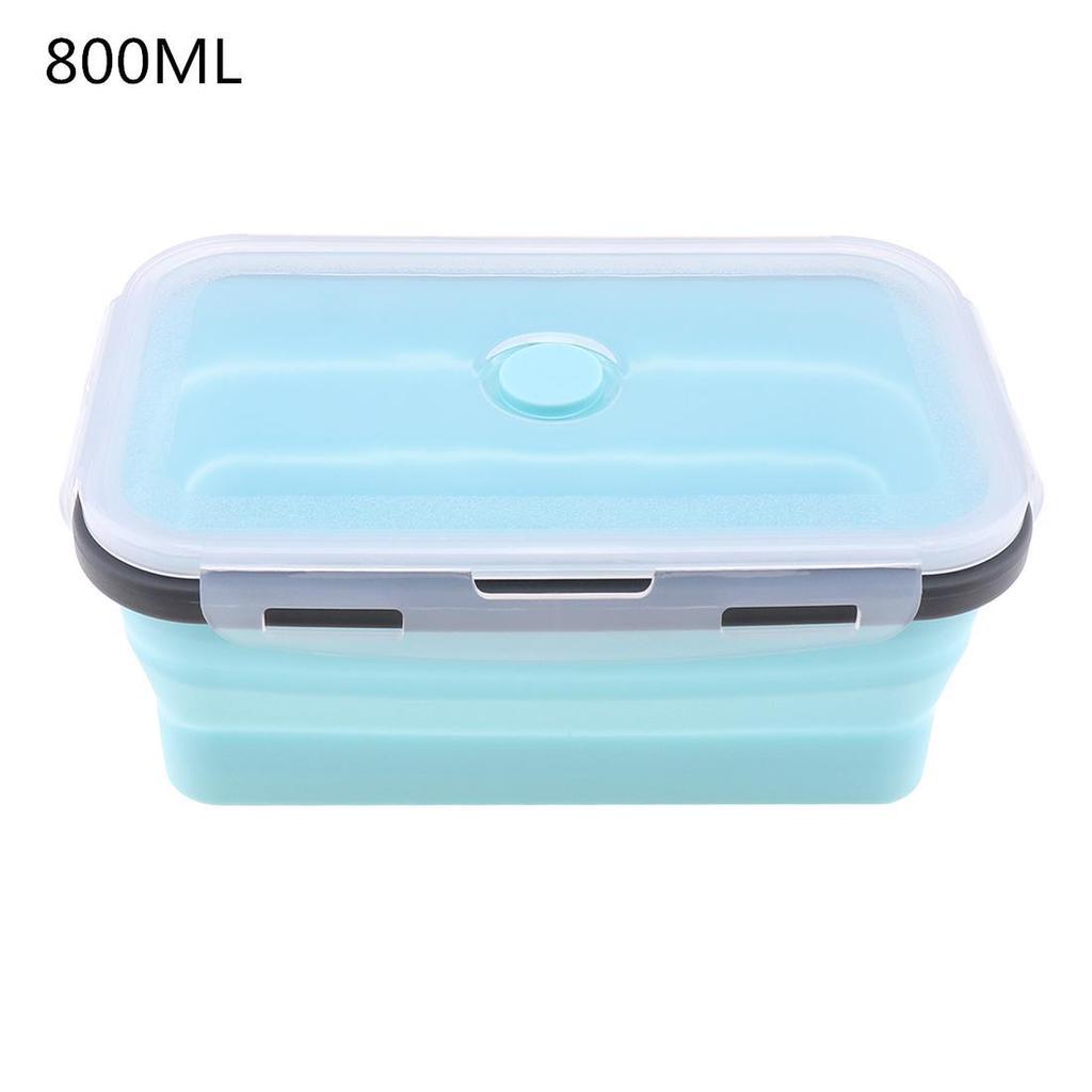 350 ml/500 ml/800 ml/1200 ml rechteckige, skalierbare, faltbare Lunchbox aus Silikon, Bento-Box