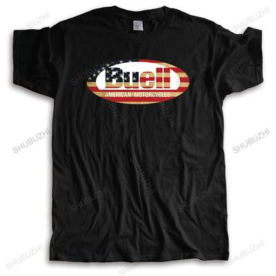 Camiseta de marca para hombre negra nueva cuello redondo camiseta de moda manga corta BUELL MOTORCYCLE Nueva camiseta de algodón streetwear camisetas masculinas