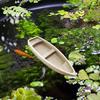 Yousheng Wooden Canoe Model Miniature Rustic Boat Craft 6.69" Small Wood Canoe Sculpture for Home Office Table Centerpiece DIY Projects