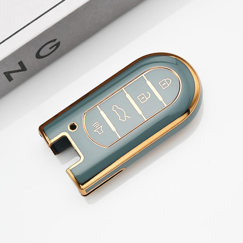 

Soft Gold Edge TPU Car Remote Key Cover Case Shell Fob for Toyota Rush Daihatsu Tanto LA600S LA800S LA610S LA150S Perodua Key Protector Accessor сірий