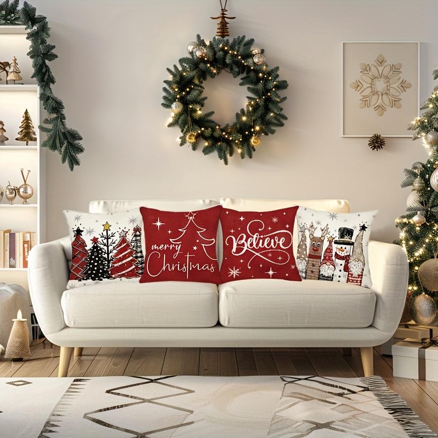 Christmas Pillow Covers - Tree/Snowman/Reindeer | Polyester |Patio/Sofa Decor