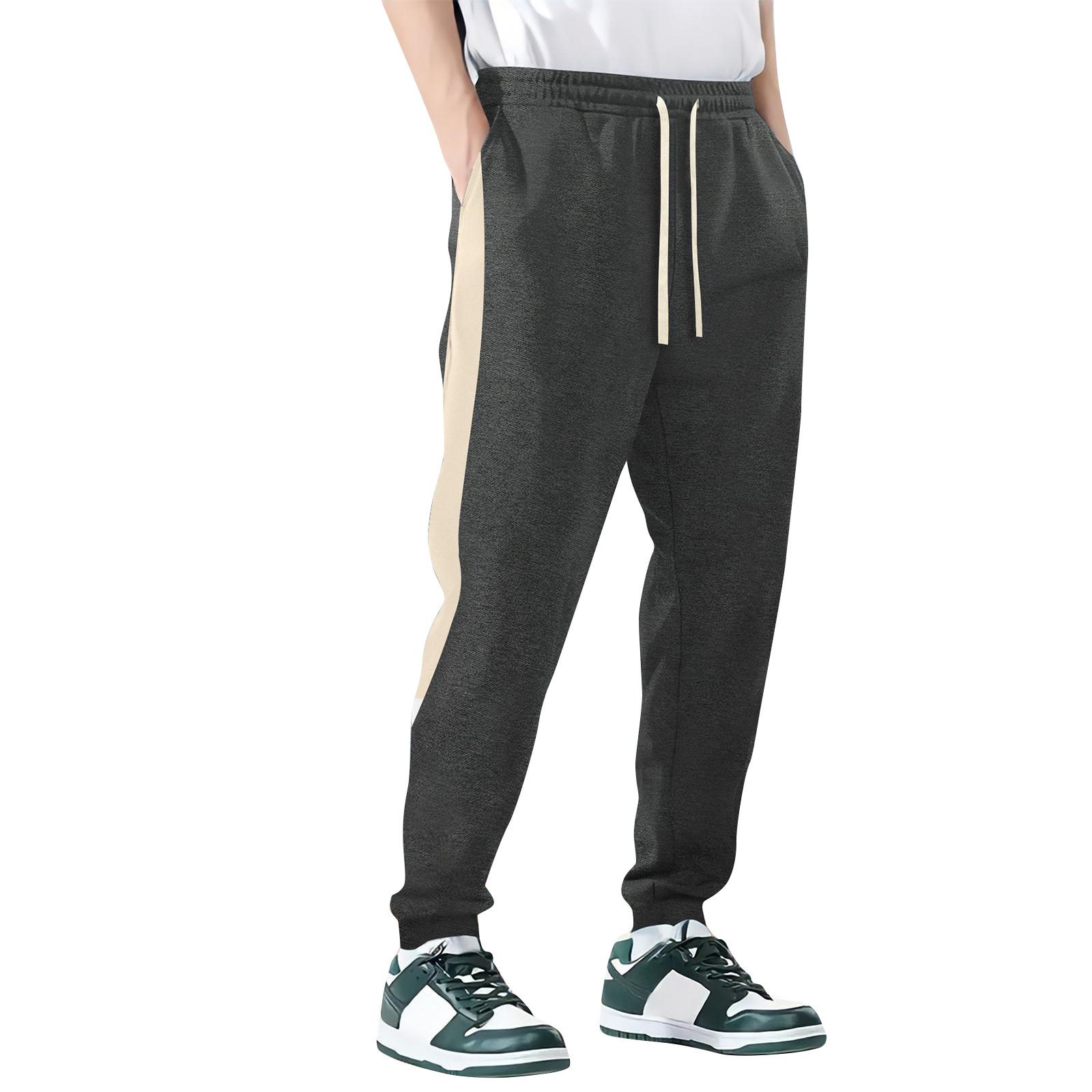 

Мужские свободные повседневные спортивные брюки с цветными блоками по бокам и эластичным поясом, модные спортивные штаны XXXL