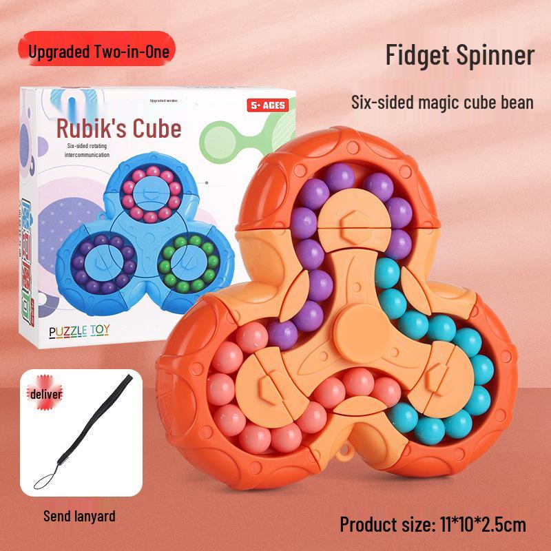

Dual-Function Six-Sided Magic Bean Puzzle Cube Fidget Spinner Toy оранжевый