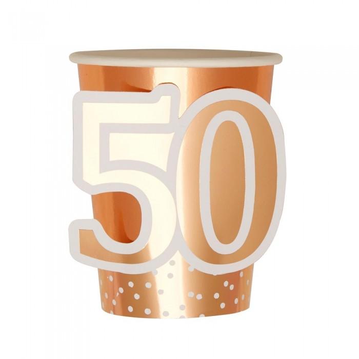 Neviti 50th Birthday Disposable Cup (Pack of 8)