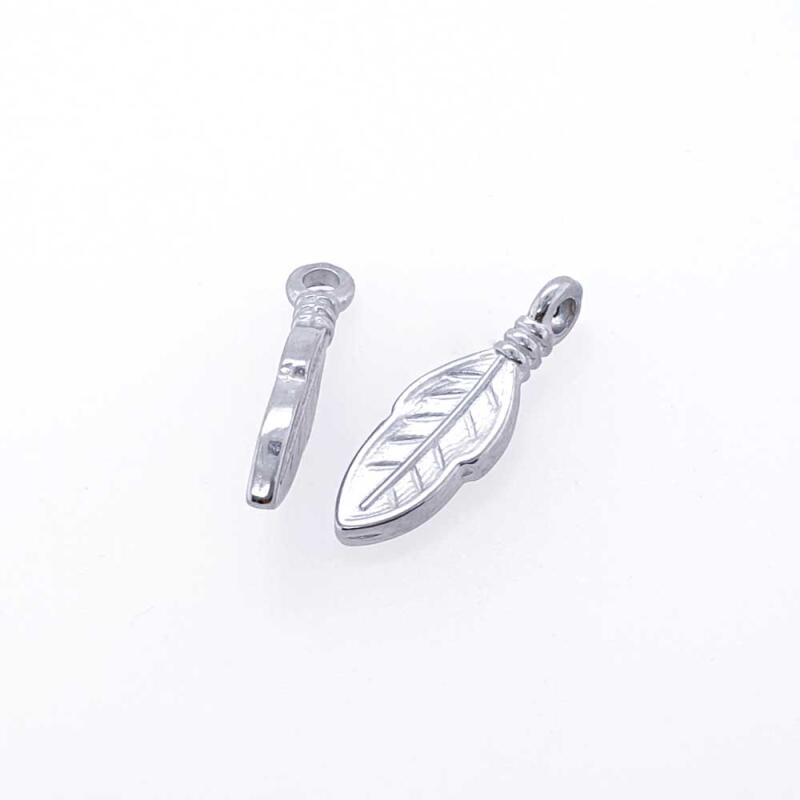Surgical Steel Leaf Feather Pendant Accessory