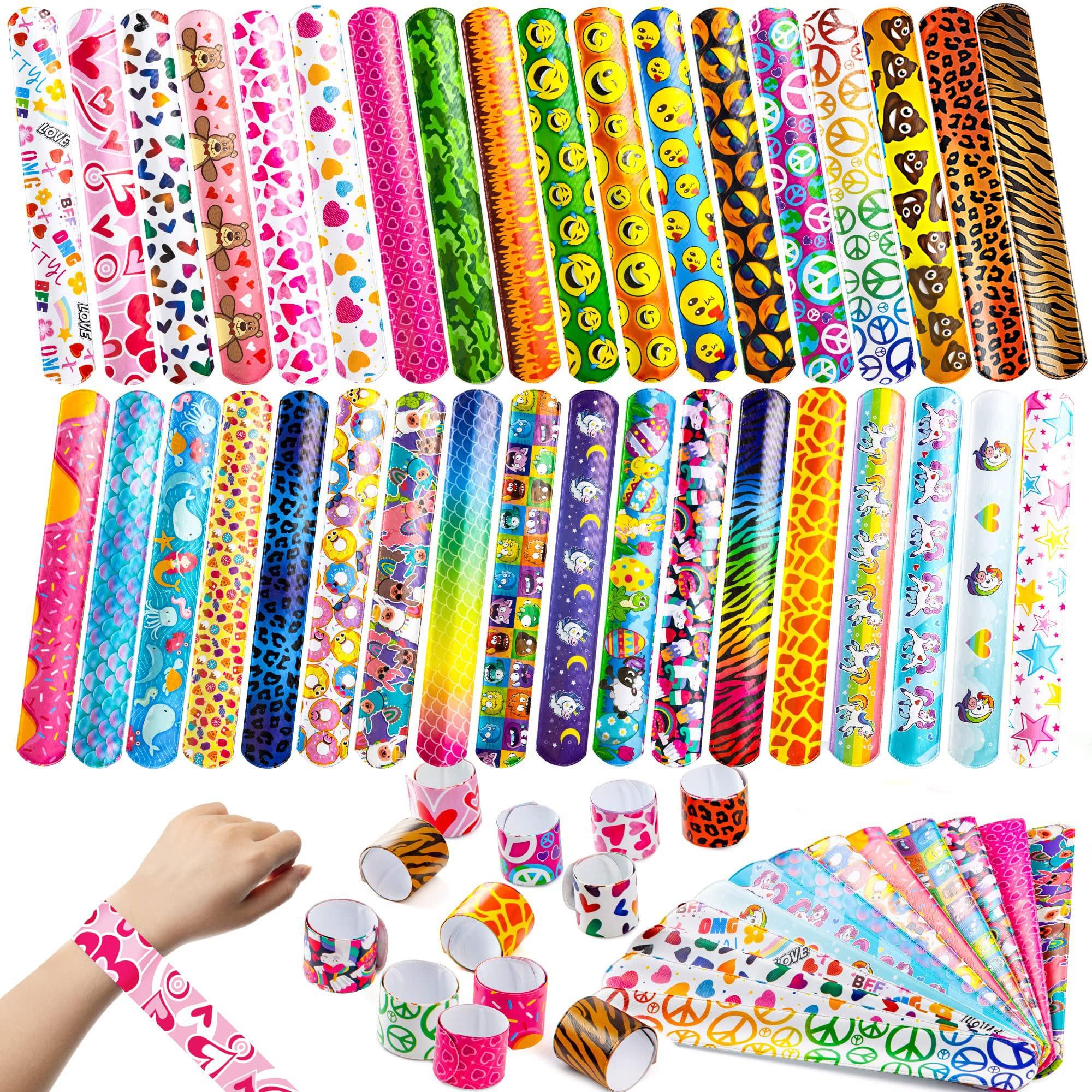 

20/40/60Pcs Slap Bracelets For Kids Bulk Wristbands With Animals, Friendship For Kids Easter Party Favors (As shown-7552)-