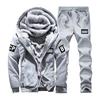 [ANGELCITY] Jersey Men's Top and Bottom Set Room Wear Sweatshirts Long Sleeve Parka Setup Winter Hooded Cold Protection Windproof Fleece Lined