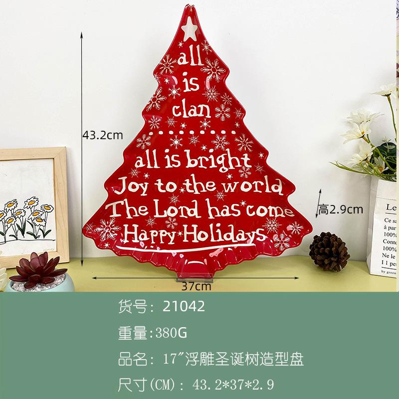 Christmas Plastic Tableware Decoration Plates Christmas Trees Pumpkin Plates Snowman Shapes