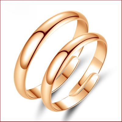 Koreanischer Stil Roségoldplattierte Glatte Partnerringe für Männer und Frauen