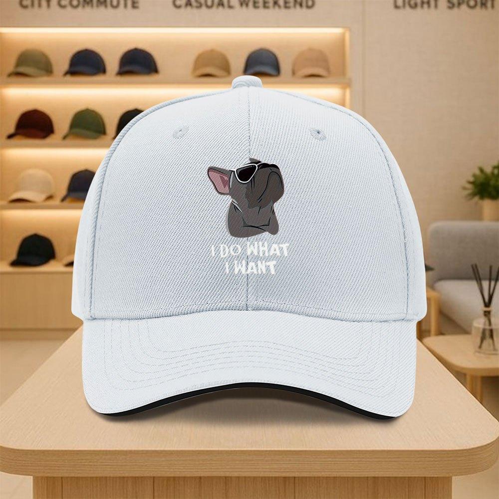 Funny French Bulldog I Do What I Want Baseball Cap Unisex Polyester Casual Adjustable Sports Hat