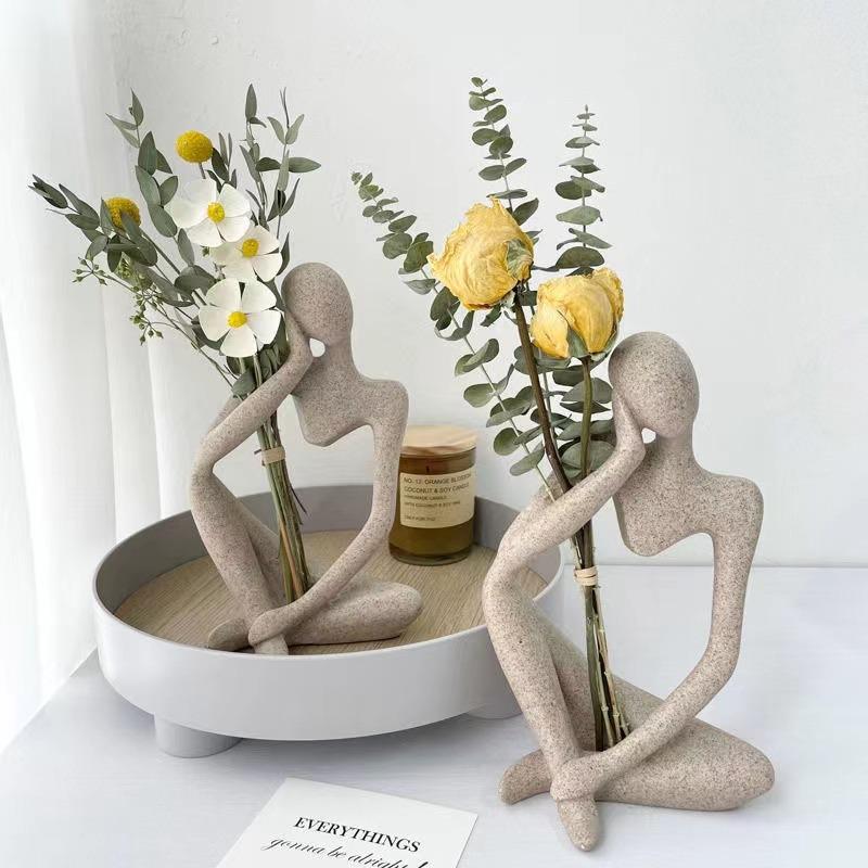 Extremely Simple Style Thinker Abstract Character Silicone Mold Creative Gypsum Decoration Drop Glue Ornament Mold Candle Mold