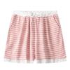 2026 New Style Striped Maternity Shorts with Lace Trim for Petite Women – Casual Wide-Leg Summer Pants Without Belly Support