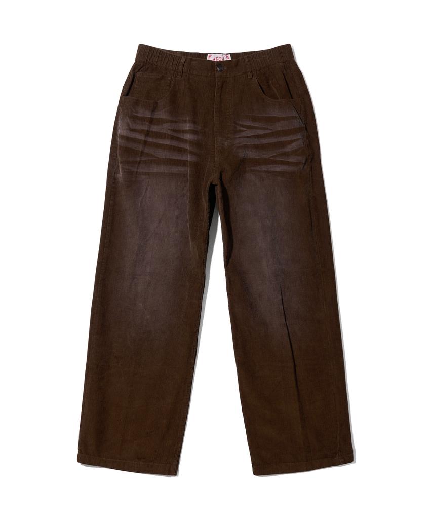 AECA Vintage Washing Coduroy Wide Pants-Brown