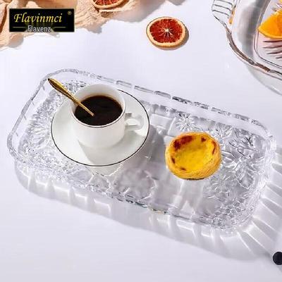 Flevance European Crystal Glass Serving Tray