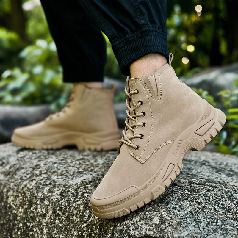 Fashion Casual Classic British Style Shoes All-match Ankle Boots Winter Suede Motorcycle Boots Fashion Plus Velvet Outdoor Desert Boots