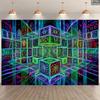 2D Flat Printed Psychedelic Trippy Geometric Background for Live Streaming