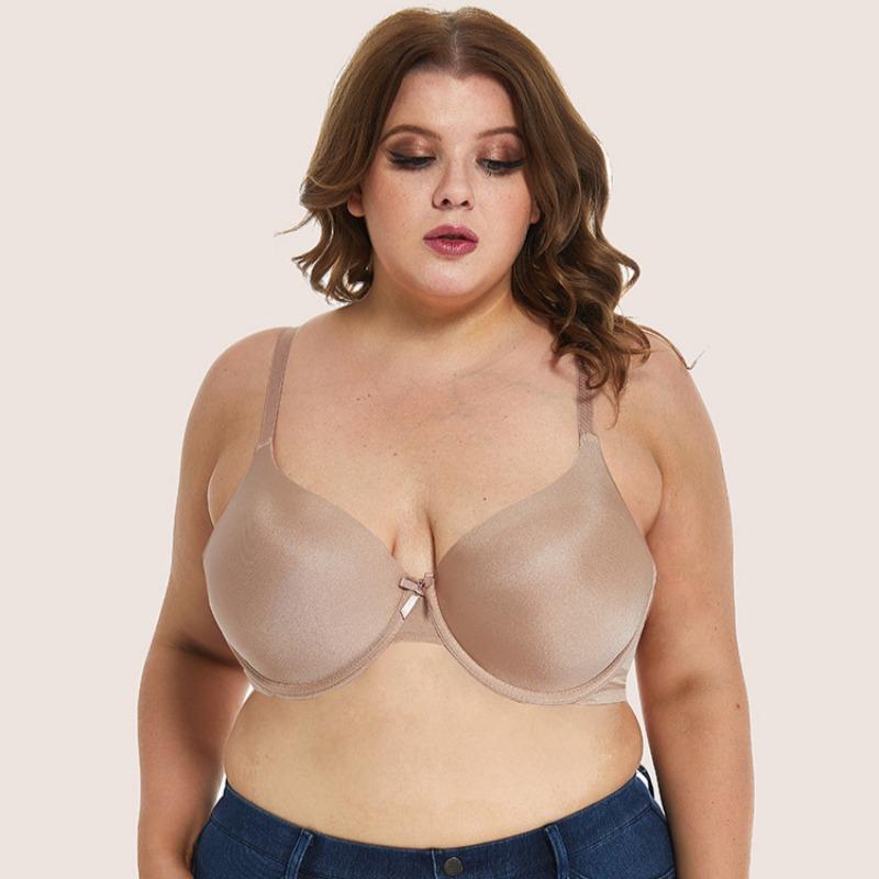 Große Größe Glatter BH Dünnes Cup Große Brust Kleine Unterwäsche mit Bügel Unterwäsche