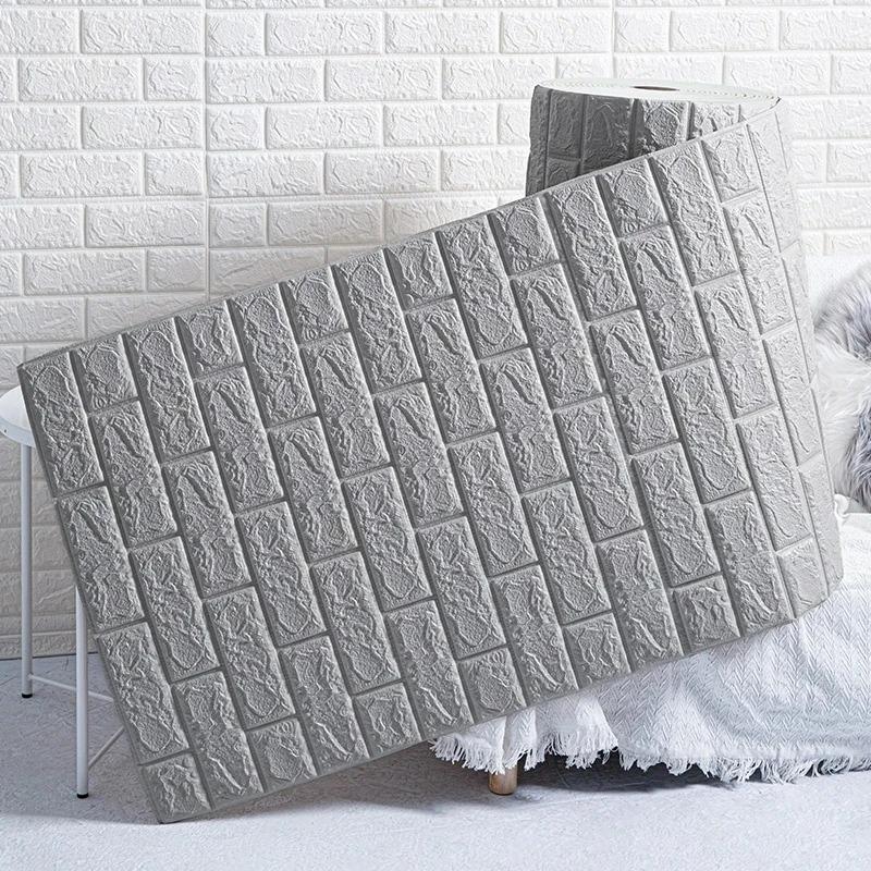 Brick Pattern Wall Sticker Simple  Foam Self-adhesive  3d Wallpaper Sticker Antique Culture Stone Wall Enclosure Wallpaper