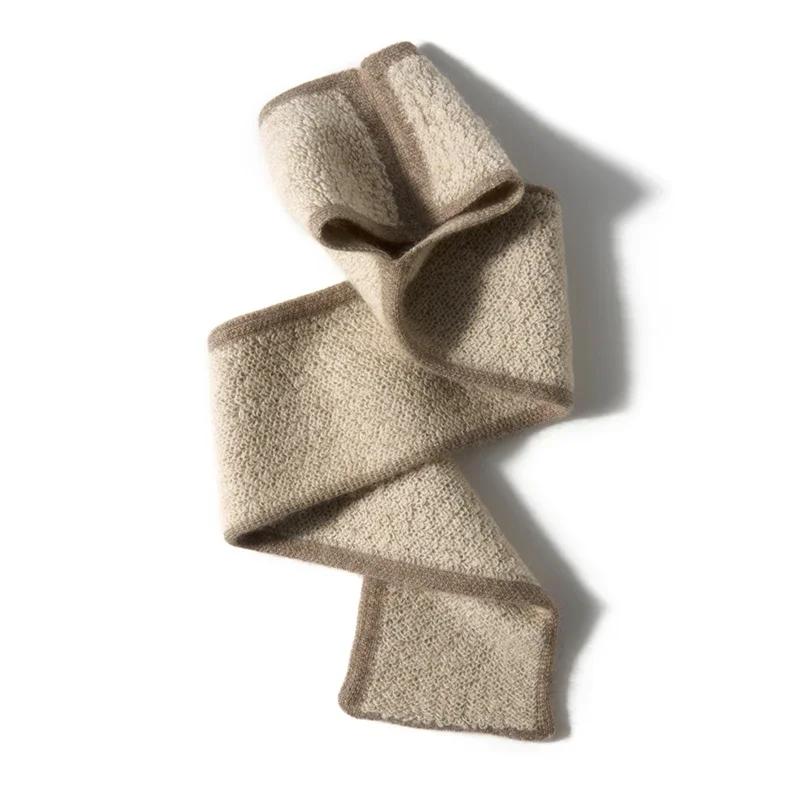 Cashmere Through-Hole Small Scarf Toweling Terry Knitted Neck Warmer Women Autumn Winter Cowl Men Soft Wool Cashmere Accessories