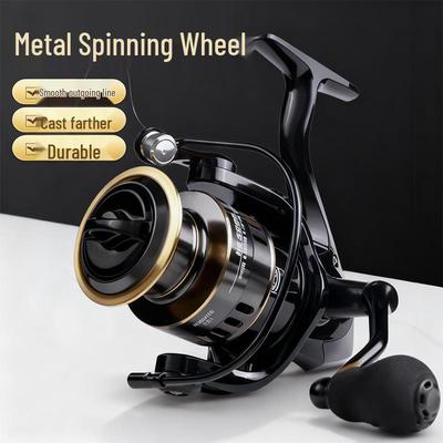 Set Completo di Mulinello da Pesca a Spinning Full Metal a Lunga Lanciata e Canna