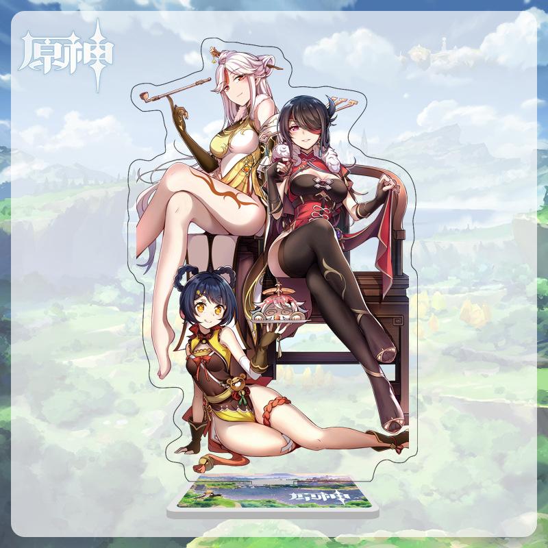 16cm Height  Acrylic Large Stand-up Display Featuring Characters From Mondstadt, Liyue, and Inazuma In Genshin Impact