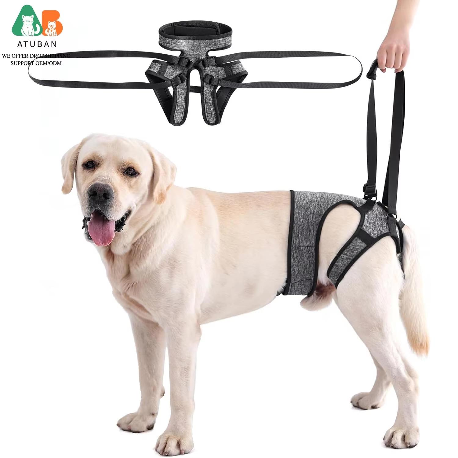 

ATUBAN Dog Sling for Large Dogs Adjustable Hind Leg Support Lift Harness Help em up Harness Senior Canine Mobility Aid Carrier S серый