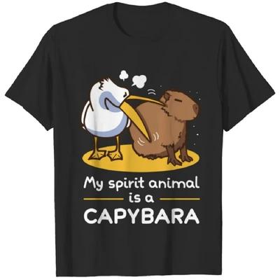Niedliches Capybara-Muster T-Shirts Lustiges Sommer Kurzarm 3D Lustige Tiere Bedrucktes T-Shirt Lässig Übergroß Herren Damen O-Ausschnitt Tees