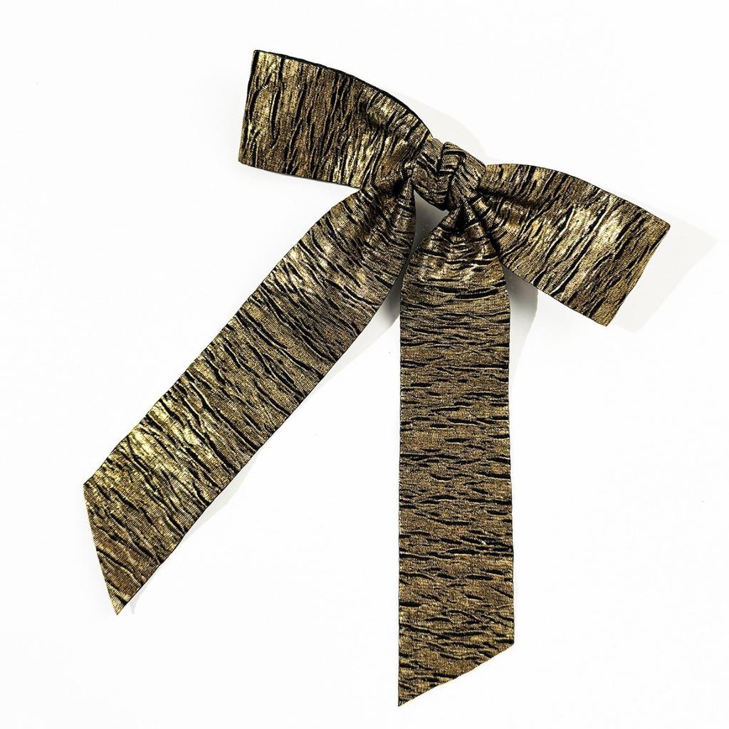 Pleated Gold And Silver Bow Hairpin Women'S Back Head Spring Clip Fashion Hair Accessories