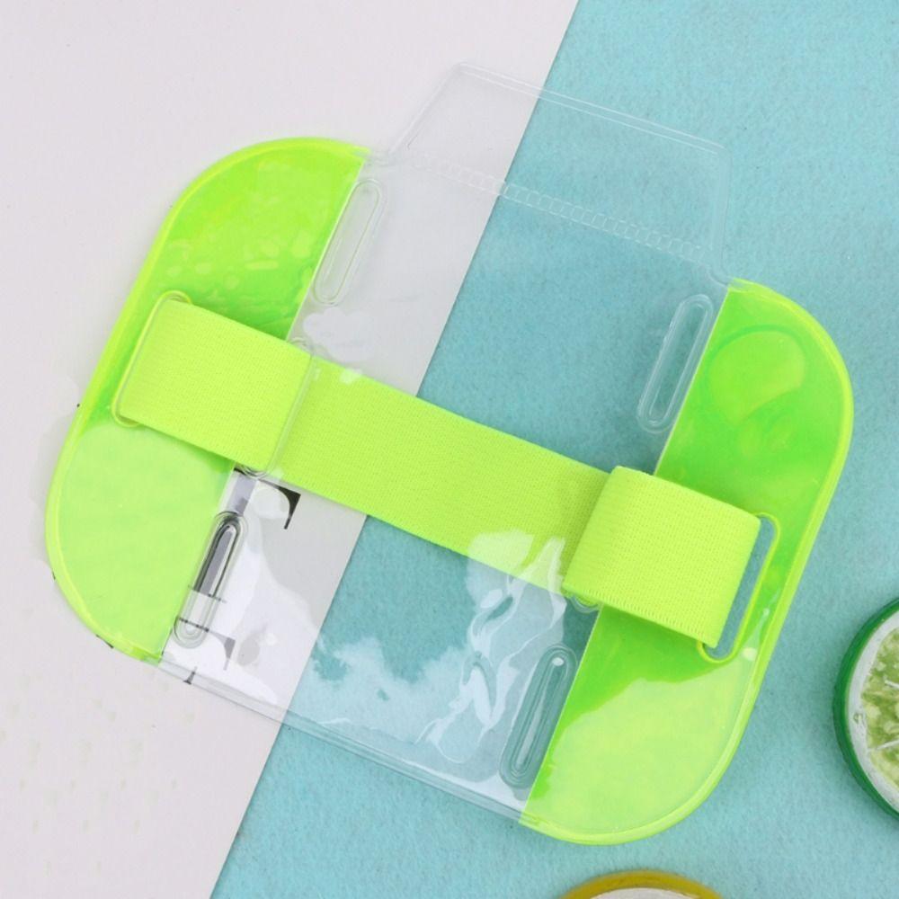 

Arm Elastic Band Bag Credit Card Case Photo Armband Transparent Elastic Arm Band ID Badge Holder флуоресценції зелений колір