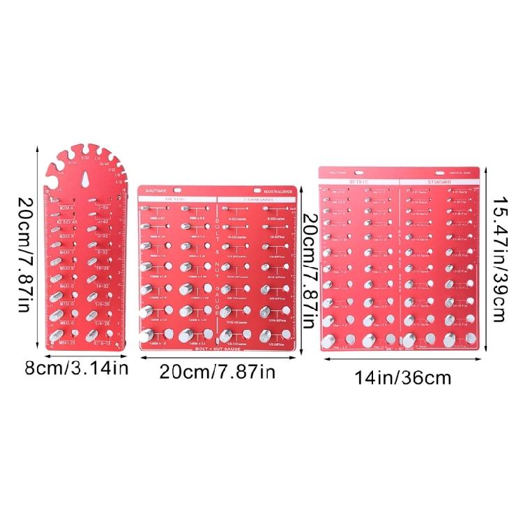 Hand Bolt Size & Thread Gauge Identifier with Clear Scales Comprehensive Thread Checker with Double Measurement Gift