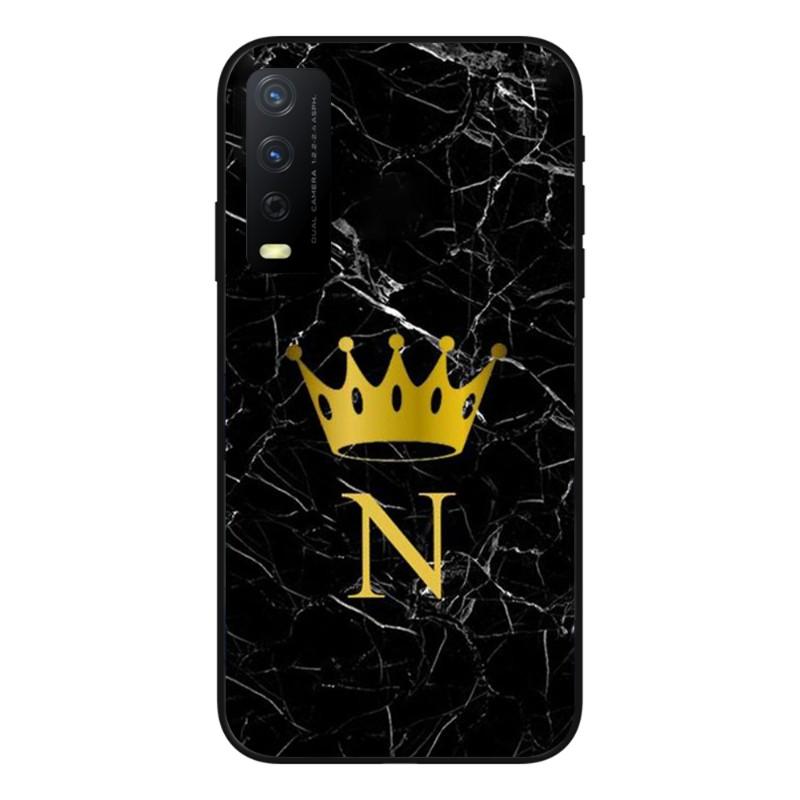 Cool Letter Marble Crown Phone Case For VIVO Y95 Y93 Y31 Y20 V19 V17 V15 Pro X60 NEX Soft Black Phone Cover