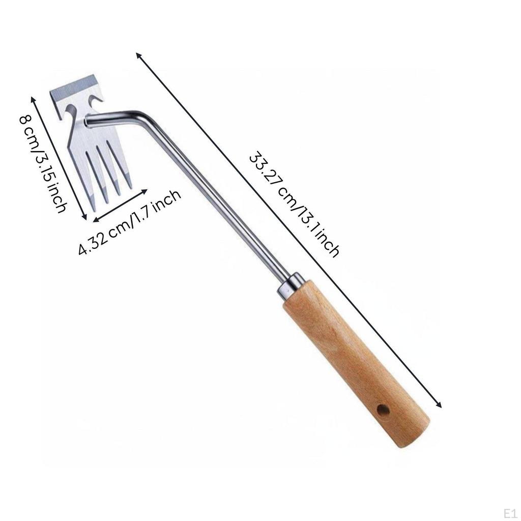 Stainless Steel Weeder Wood Handle Invasive Growth Puller Weeding Remover Tool for