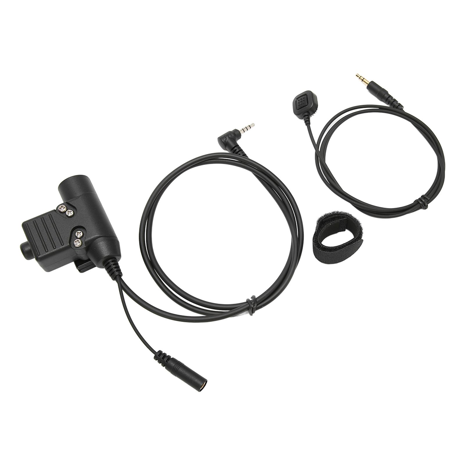 

U94+Finger Microphone PTT High Strength Easy Installation U94 PTT Adapter for Yaese VX3R Black