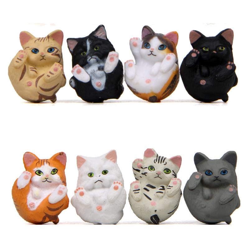 

Cartoon Cat 8pcs Capsule Figure Toys Keychain Bag Pendant Ornaments Model Kids