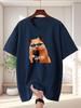Selfie Hamster Print Unisexs Crew Neck T Shirt Cool Sunglasses Pet Cartoon Graphic Short Sleeve Casual Cotton Trendy Street Tees