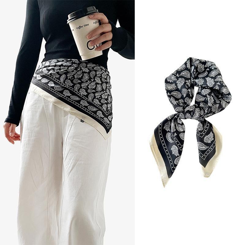 Elegant Ethnic Printed Square Scarf For Women Fashion Accessory