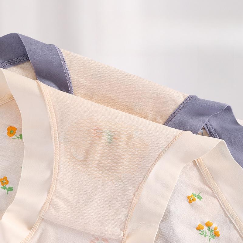 Printed Traceless Antibacterial Triangle Panties High Waisted Modal Plus Size Women's Panties