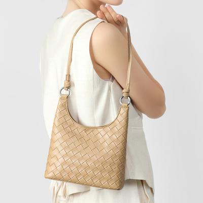 Bag Korean Niche Leather Woven Bag Shu Qi Same Hand-held Vegetable Basket Large-capacity Cowhide Bucket Bag