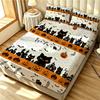 Halloween Spider Web Black Cat Pumpkin Fitted Sheet 3PCS Set Spooky Bedding Set 1 Fitted Sheet + 2 Pillowcases
