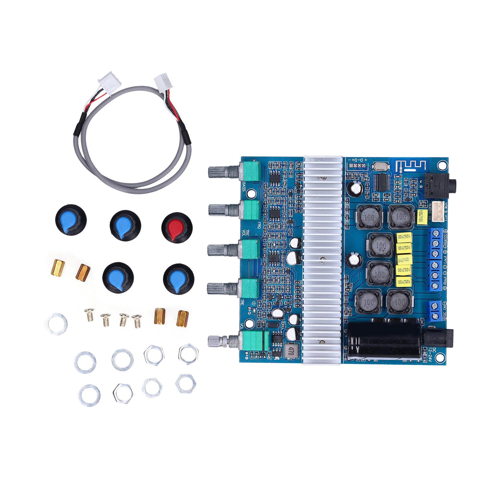 

Плата підсилювача сабвуфера, 2.1-канальна плата цифрового підсилювача потужності Bluetooth 4.2, 12–24 В
