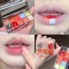 FLORTTE Peng Prinzessin Lippen-Gelee Lippenstift Zehn Farben Getönte Lippen-Gefrorene Platte Roter Lippen-Glasur-Creme-Palette Make-up-Set Mit Pinsel