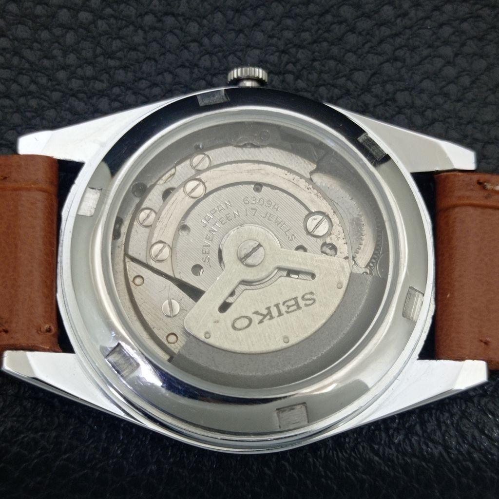 REFURBISHED SEIKO 5 AUTOMATIC 6309A VINTAGE JAPAN MENS ORANGE WATCH a442505-1