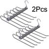 6 Layers Aluminum Pants Hangers,Space Saving Jeans Scarf Organizer,Multi-Functional Closet Heavy Rack for Slacks Skirt Trousers