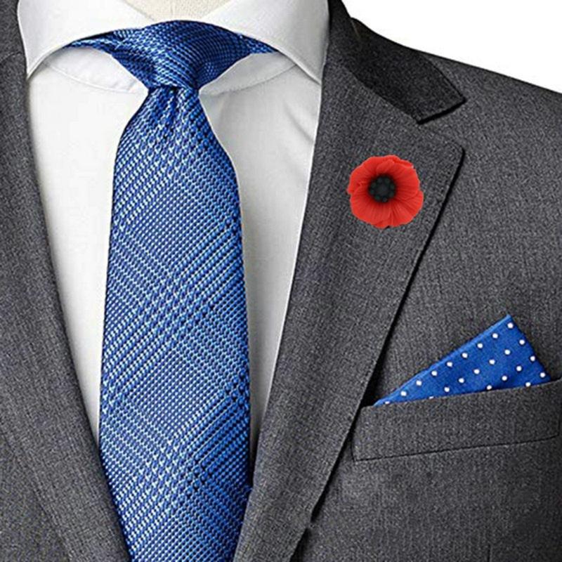 10pcs Elegant Poppy Shaped Brooch Stylish Flower Breastpin Remembrance Day Lapel Pin for Women Girls Memorial Day Gift