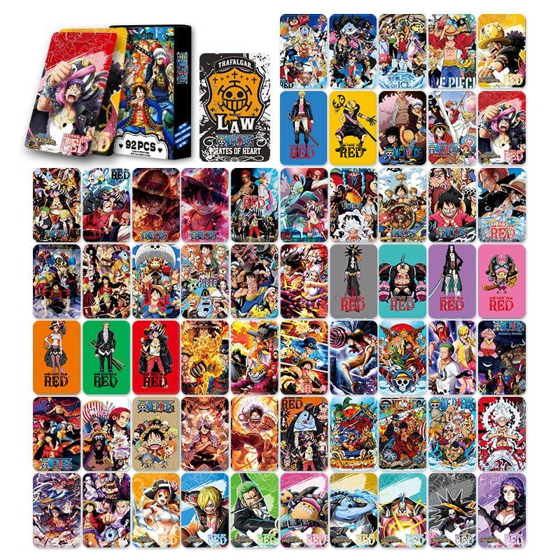 One Piece Pirate King LOMO Card Sticker Set Trading Cards 32 Collectible Trading Character Photo Unofficial Piece Pirate 92-Piece (60 + Stickers) -