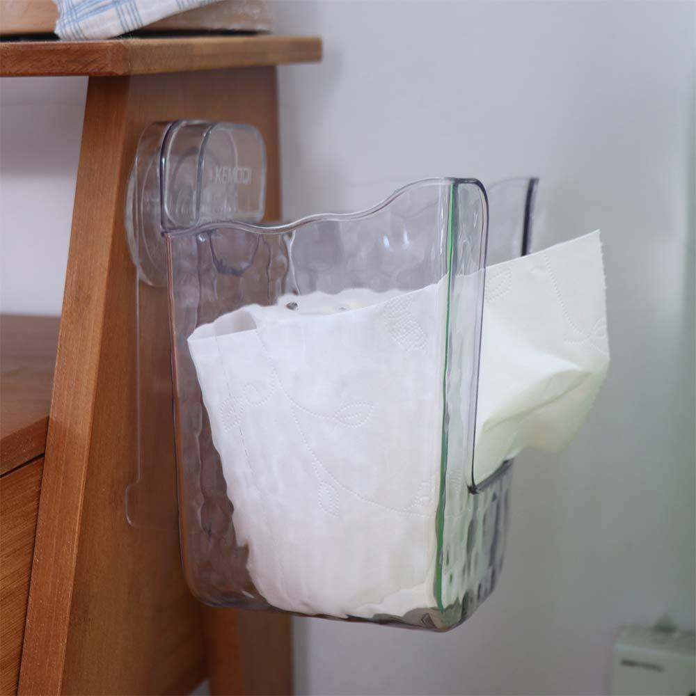 Punch-Free Suction Cup Wet Wipes Storage Box Transparent Wipes Holder Wipes Storage Box Bathroom