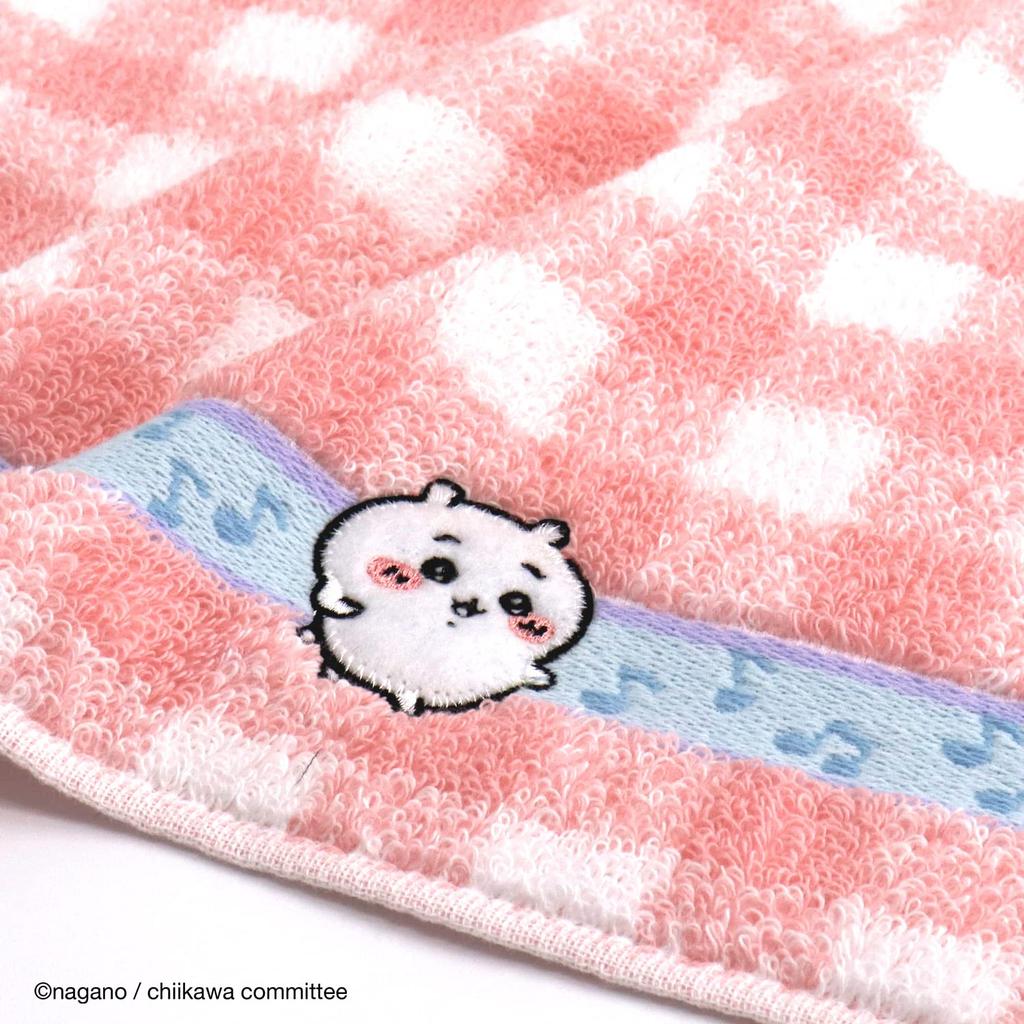 Chiikawa Musical Note Towel Handkerchief Pink Cute Pile 25x25cm