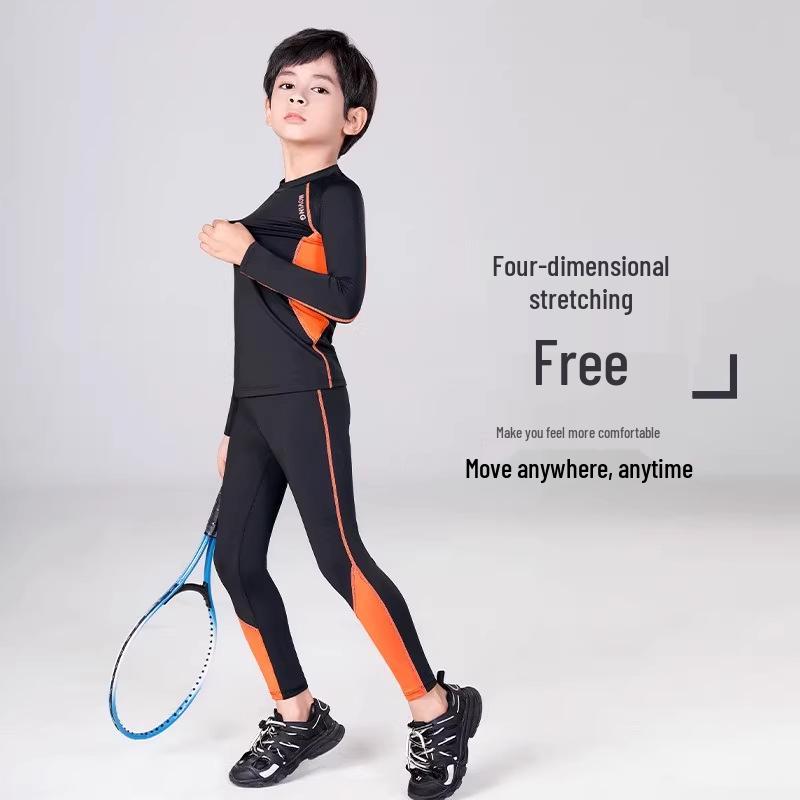 HuiLi Children's Quick-Dry Fleece Ski Suit Base Layer Set for Boys 